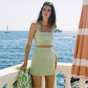 With Jean Lucille green halter top‎ M